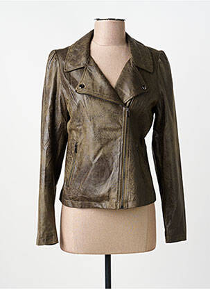Veste casual tissage suedine vert LAURA JO femme