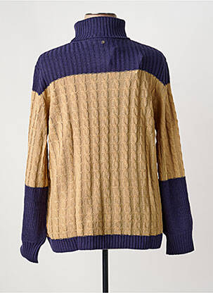 Pull col roulé coupe cintrée manches longues bleu SHEEGO femme
