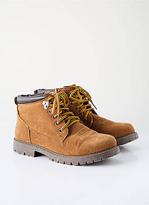 Bottines/boots matière lisse talon bas marron TRAPPEUR garçon