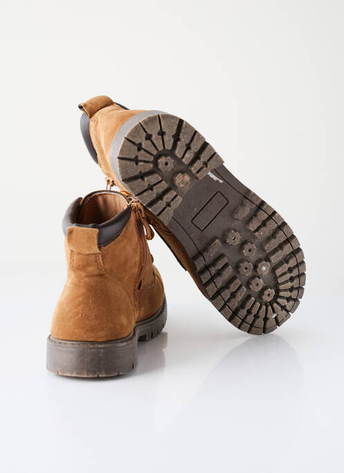 Bottines/boots matière lisse talon bas marron TRAPPEUR garcon