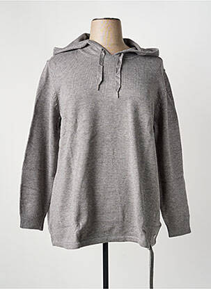 Pull tissage chiné manches longues gris SHEEGO femme