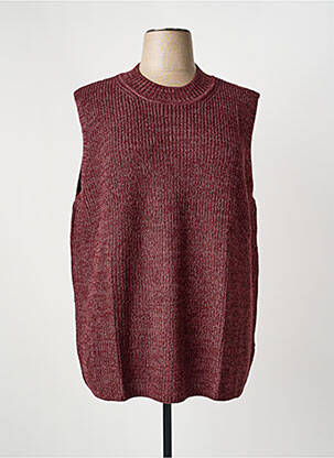 Pull tissage chiné sans manche violet SHEEGO femme