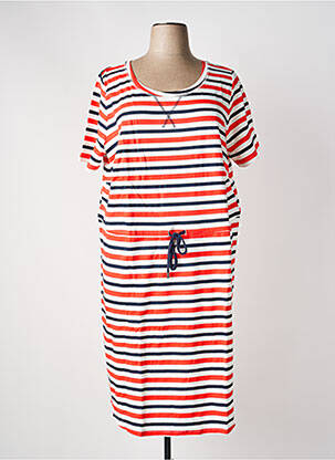 Robe mi-longue manches courtes manches courtes rouge SHEEGO femme