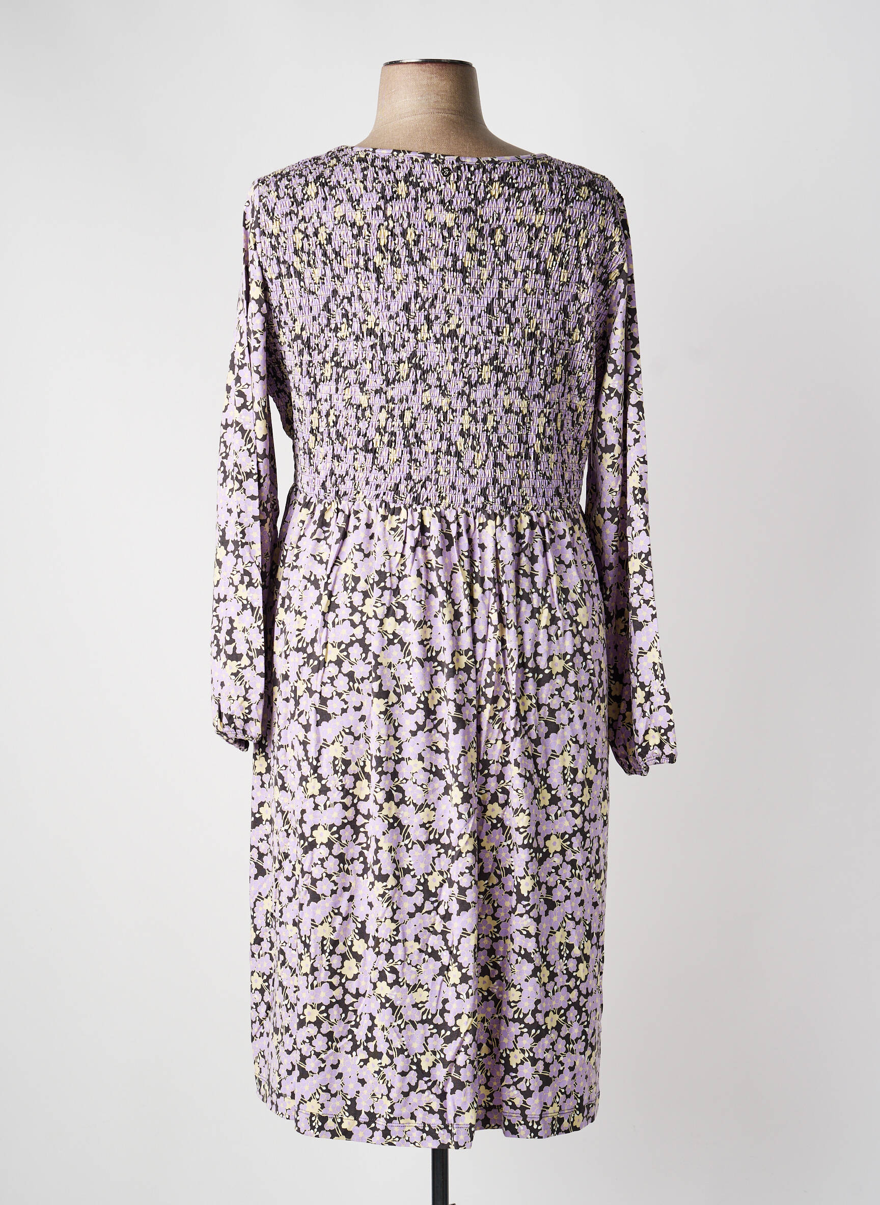 Robe mi-longue coupe fluide manches longues violet SHEEGO femme