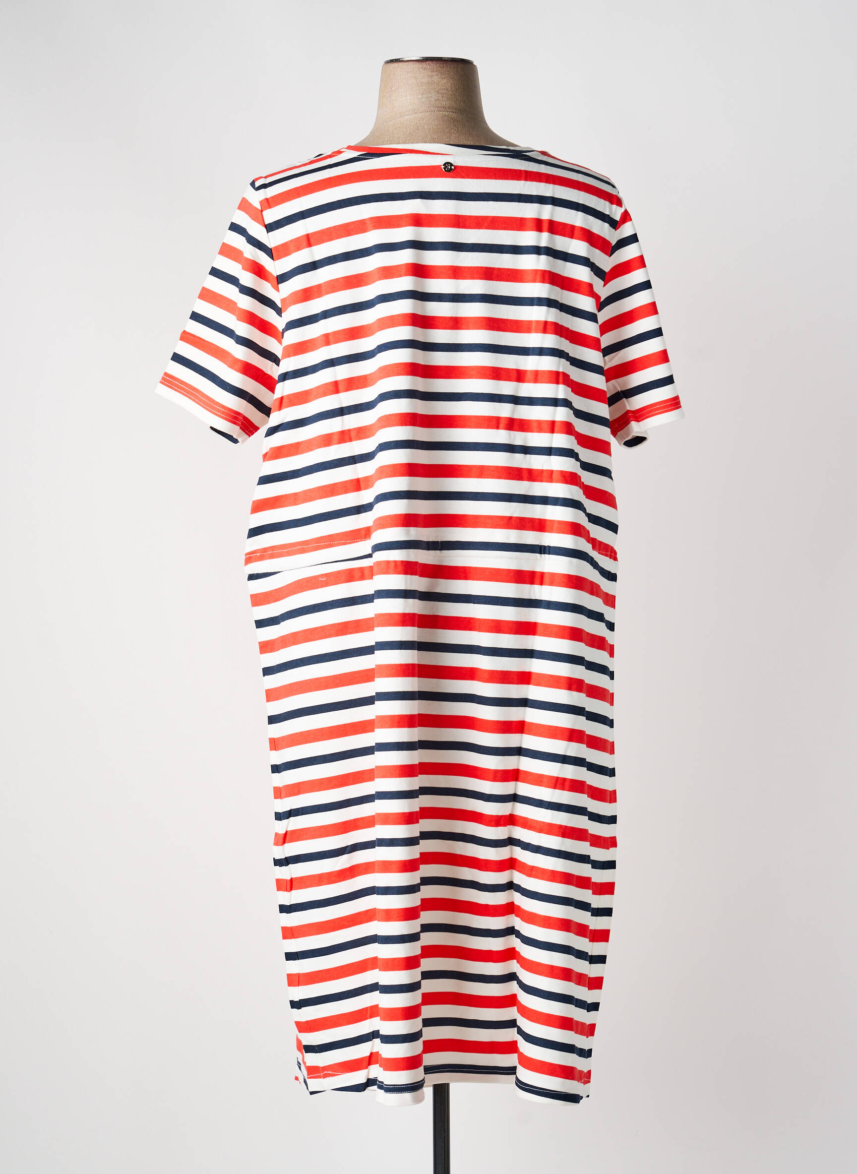 Robe mi-longue manches courtes manches courtes rouge SHEEGO femme