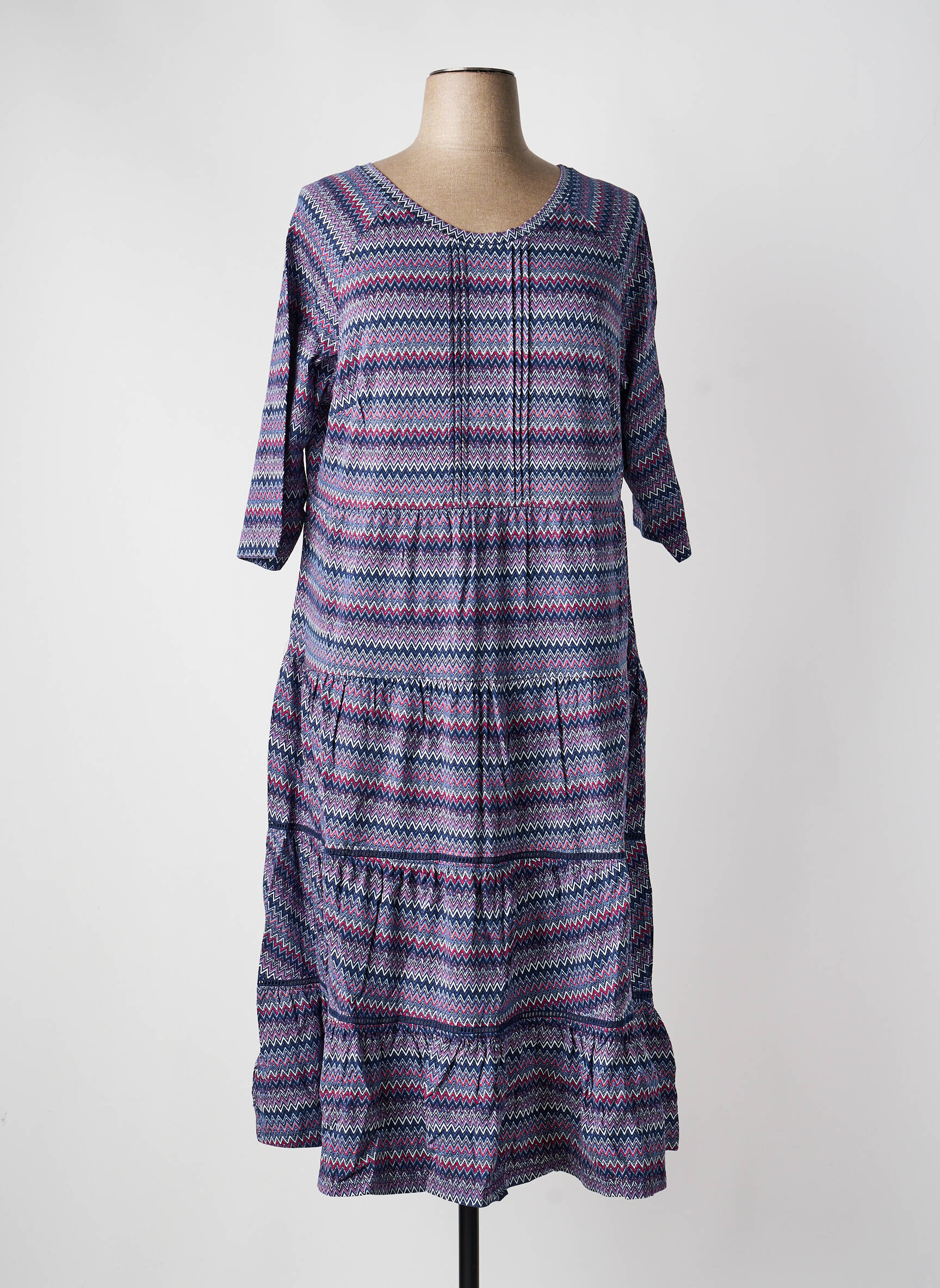 Robe longue manches longues manches longues violet SHEEGO femme