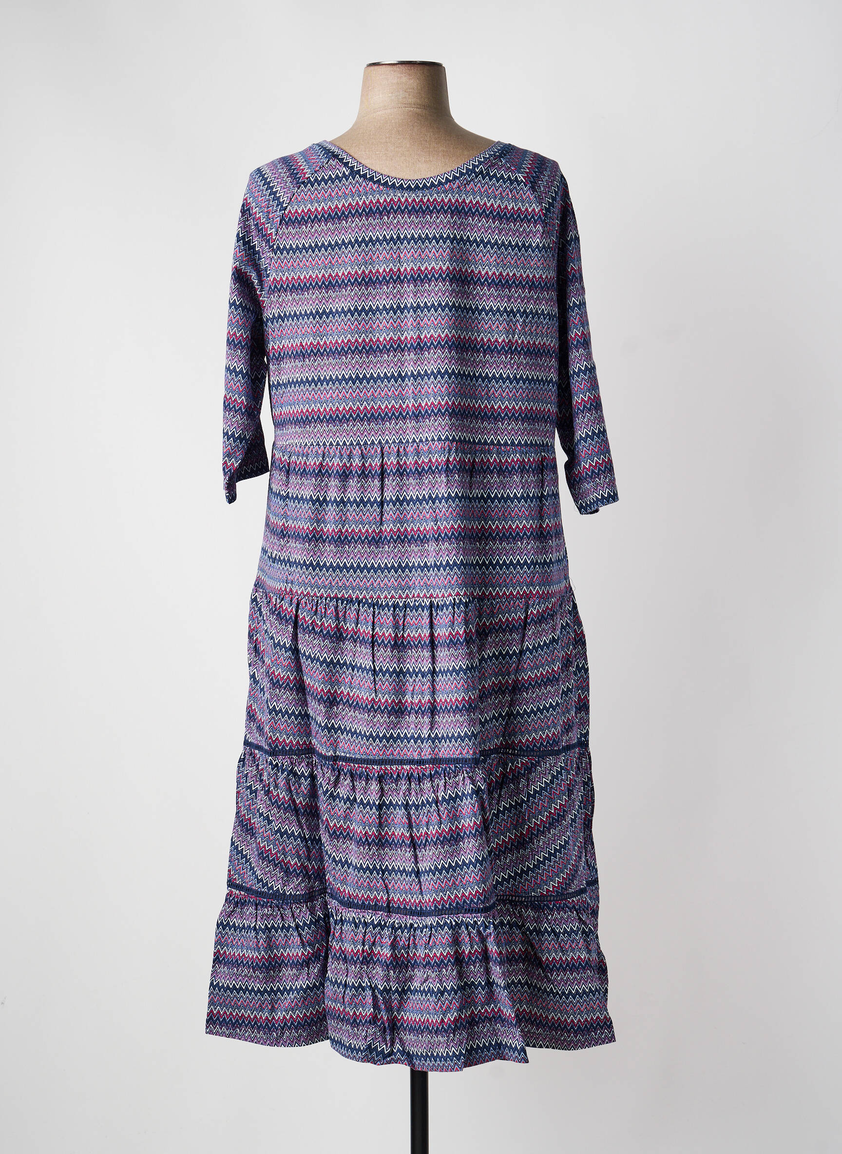Robe longue manches longues manches longues violet SHEEGO femme