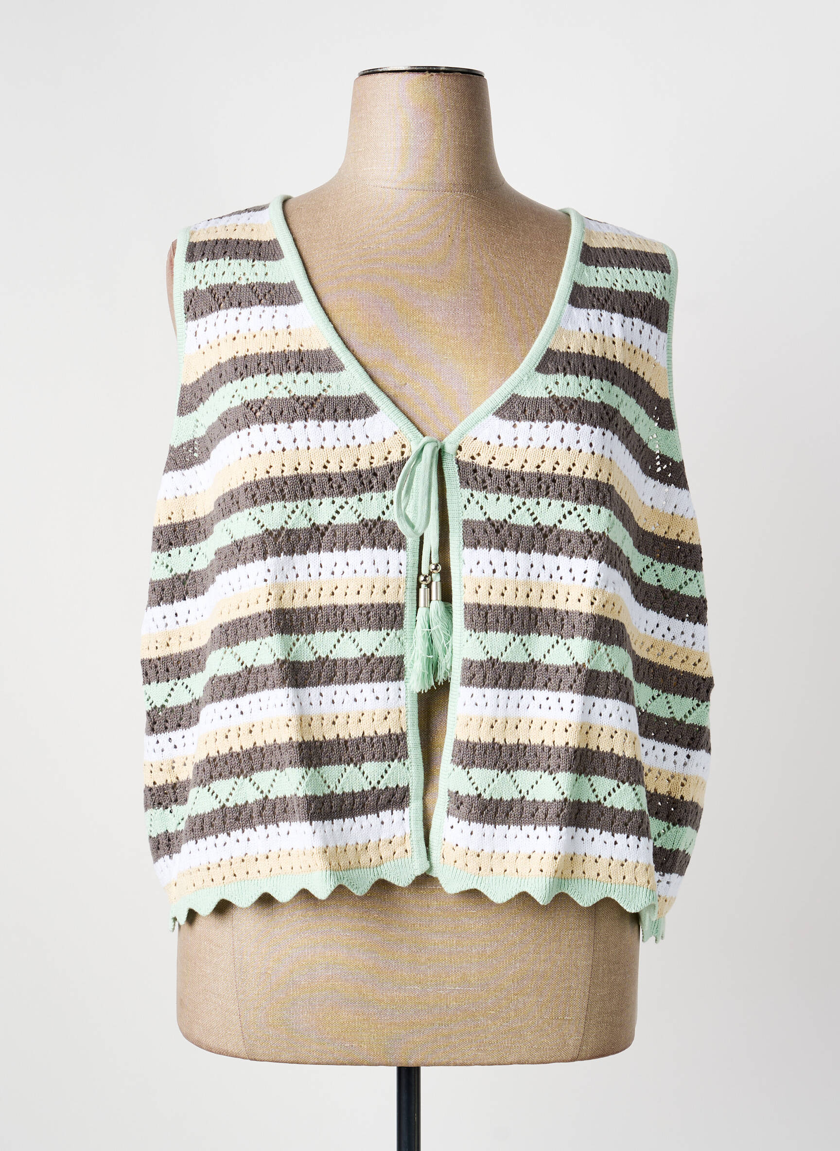 Gilet sans manche coupe droite vert SHEEGO femme