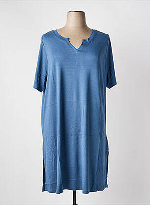 Robe mi-longue manches courtes manches courtes bleu SHEEGO femme