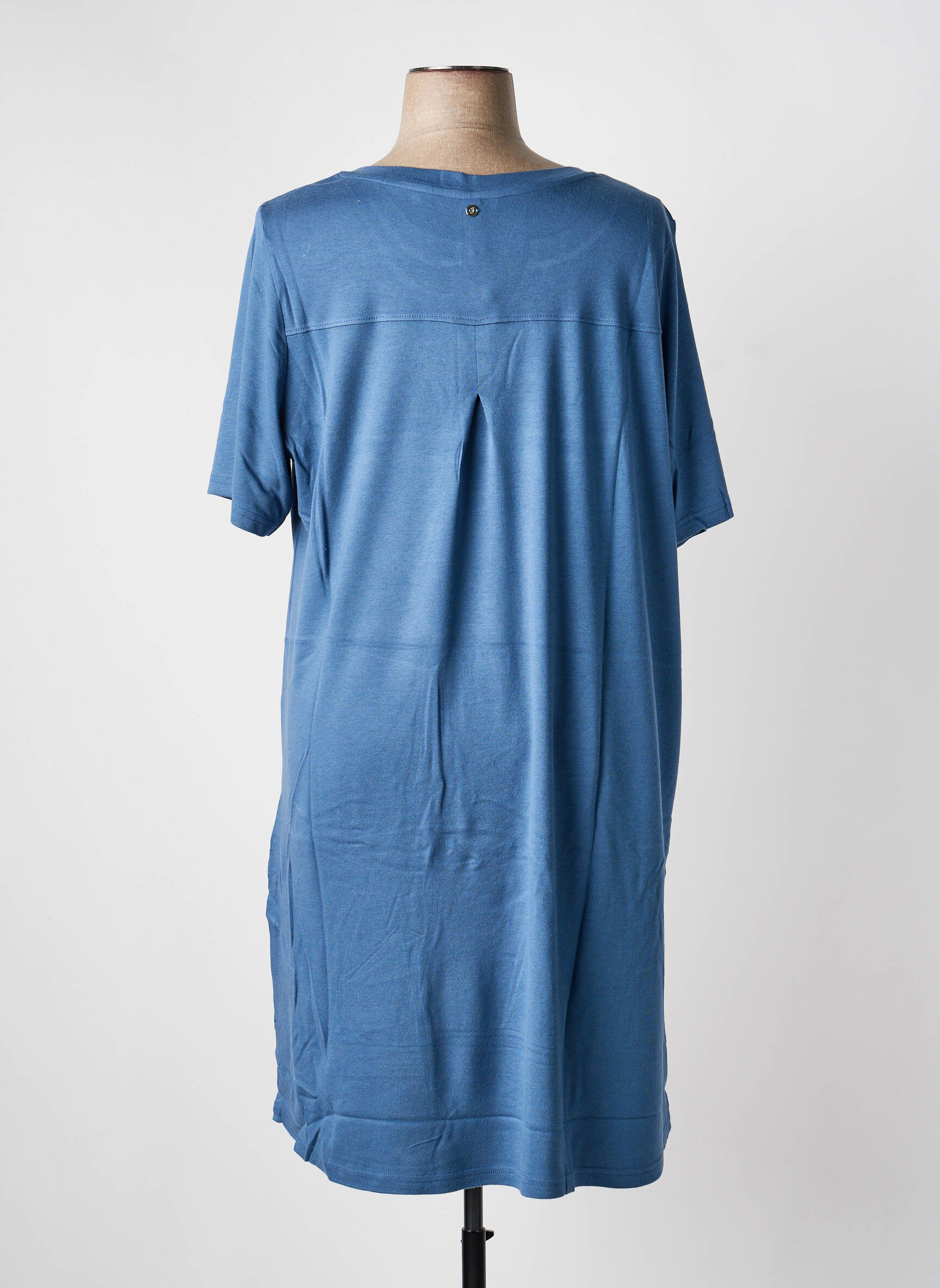 Robe mi-longue manches courtes manches courtes bleu SHEEGO femme