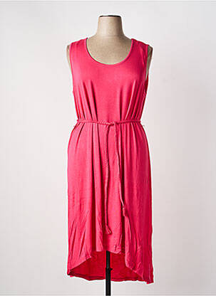 Robe mi-longue coupe fluide sans manche rose SHEEGO femme