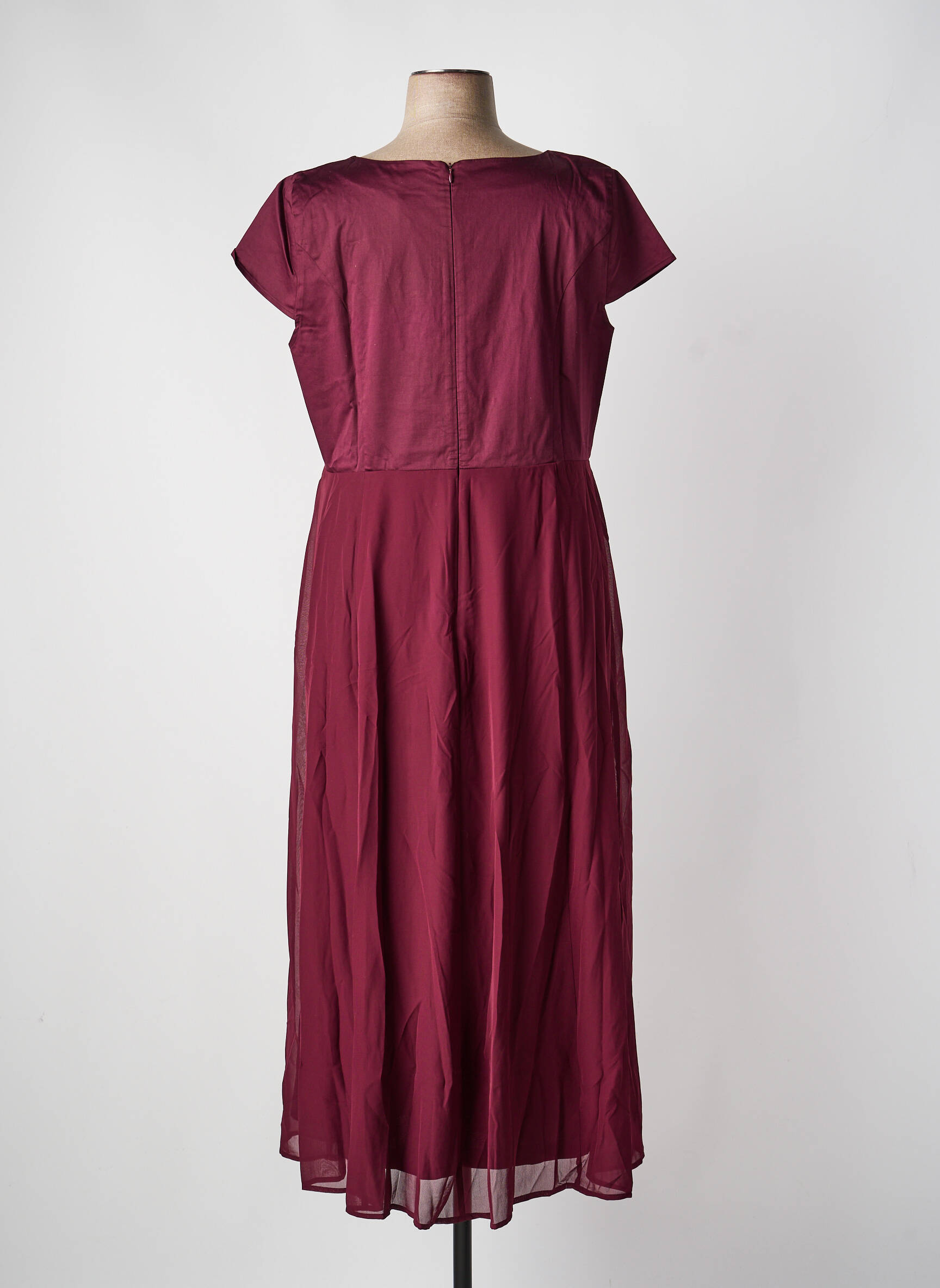 Robe longue manches courtes manches courtes rouge SHEEGO femme