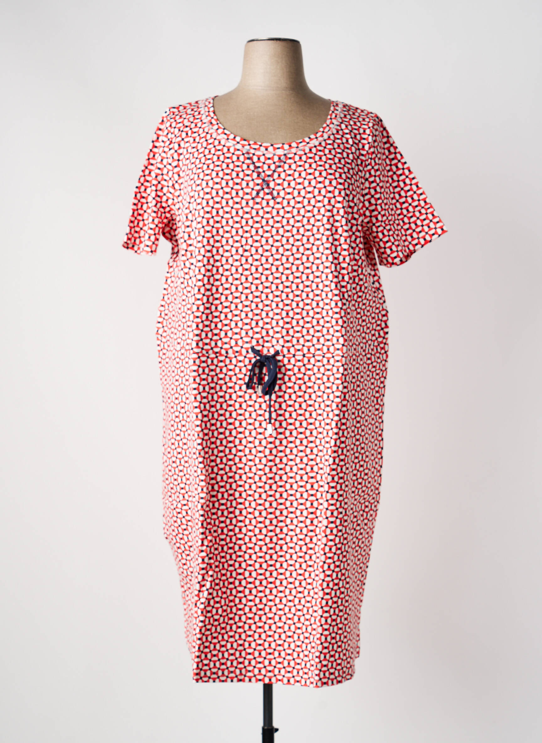 Robe mi-longue manches courtes manches courtes rouge SHEEGO femme