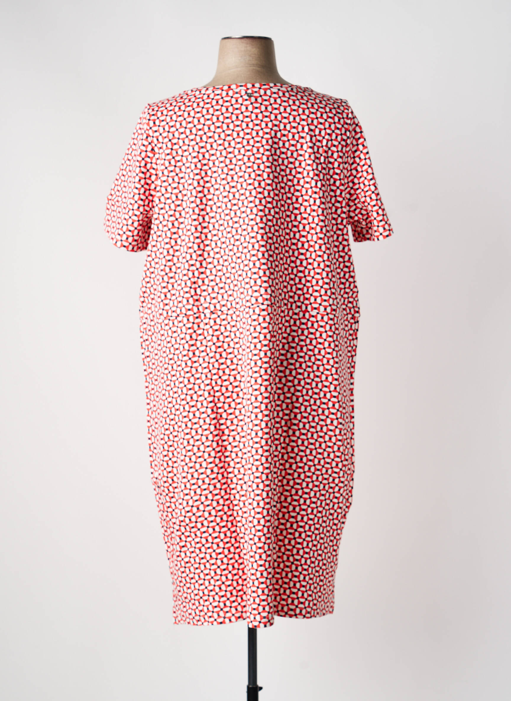 Robe mi-longue manches courtes manches courtes rouge SHEEGO femme