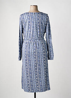 Robe longue imprimé fantaisie manches longues bleu SHEEGO femme