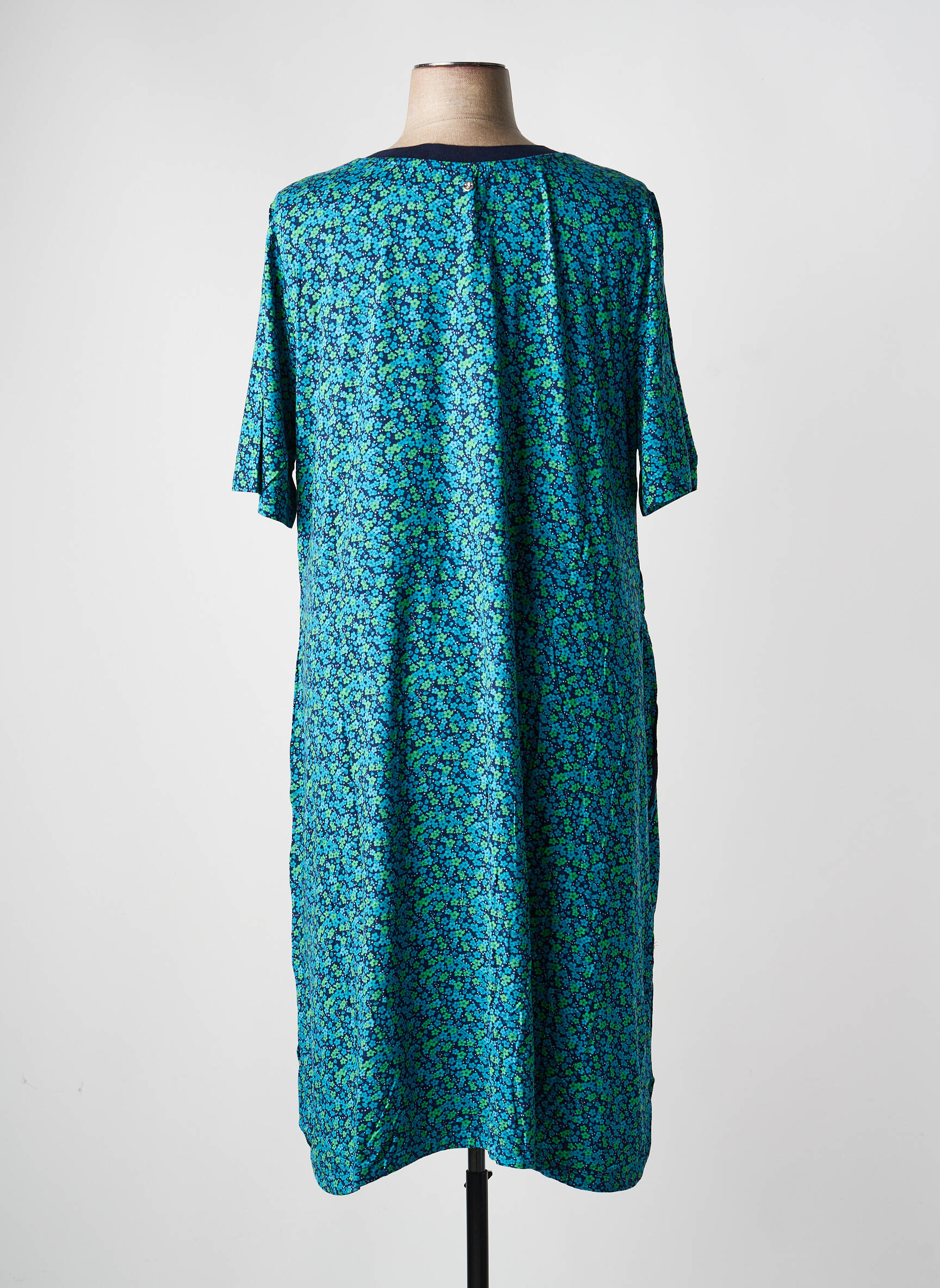 Robe longue manches longues manches longues bleu SHEEGO femme