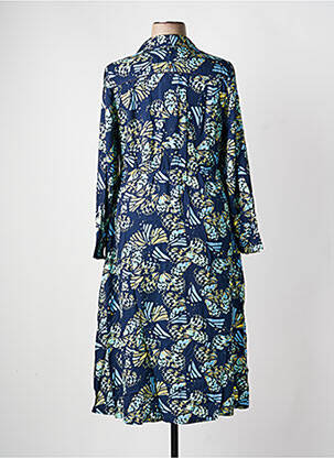 Robe longue imprimé fantaisie manches longues bleu SHEEGO femme