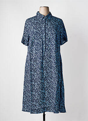 Robe longue imprimé fantaisie manches courtes bleu SHEEGO femme