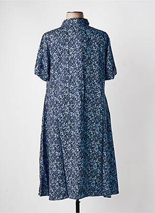 Robe longue imprimé fantaisie manches courtes bleu SHEEGO femme