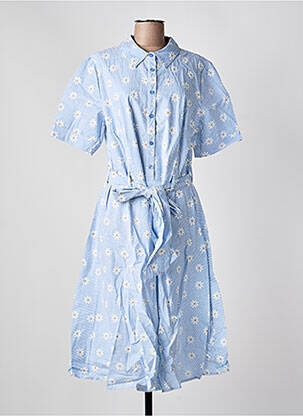 Robe longue manches courtes manches courtes bleu SHEEGO femme
