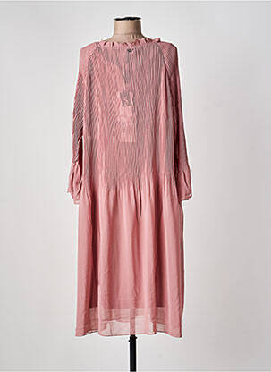 Robe longue manches longues manches longues rose SHEEGO femme
