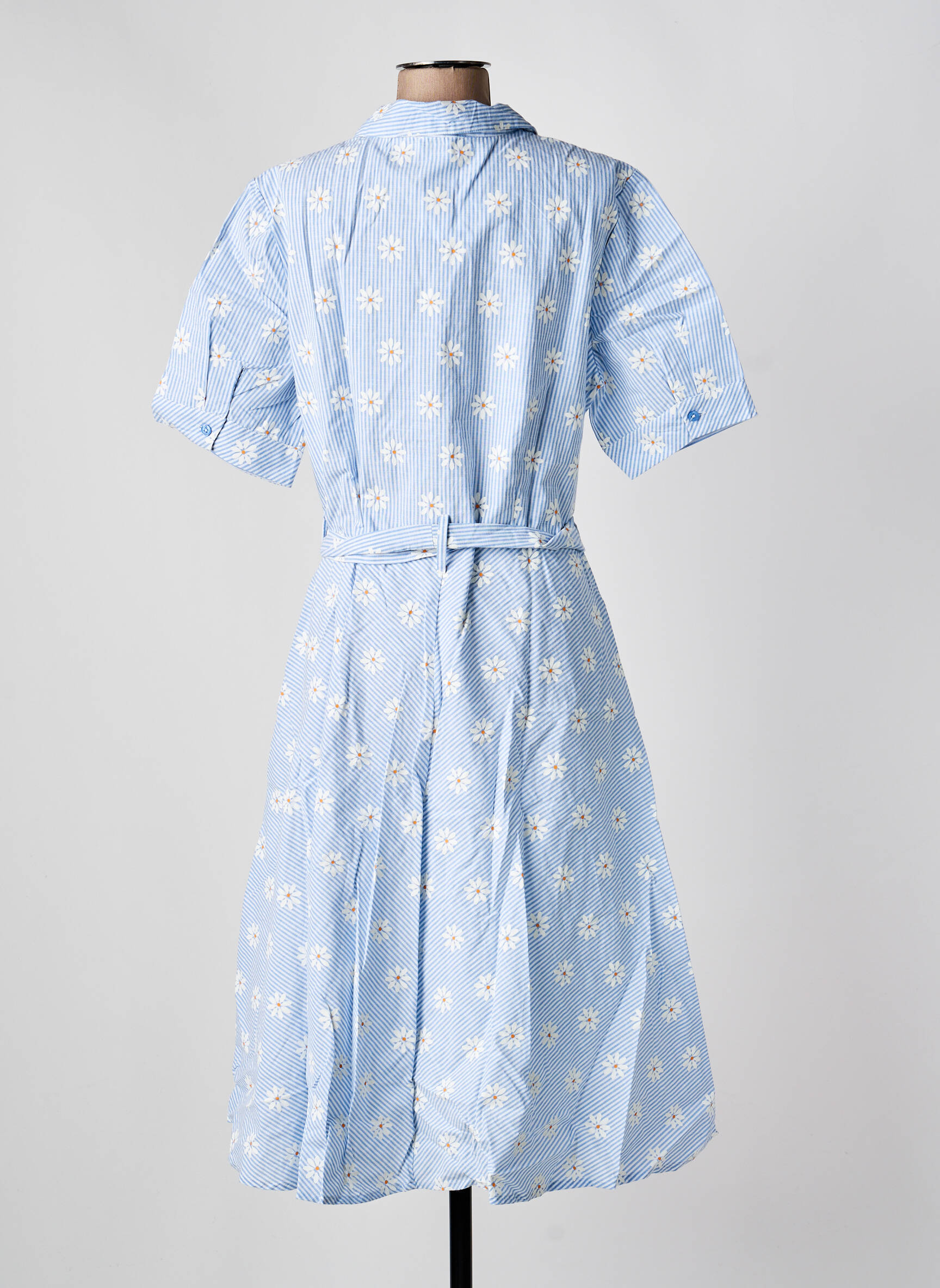 Robe longue manches courtes manches courtes bleu SHEEGO femme