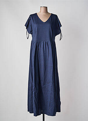 Robe longue manches courtes manches courtes bleu SHEEGO femme