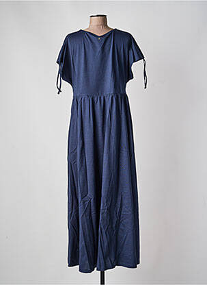Robe longue manches courtes manches courtes bleu SHEEGO femme