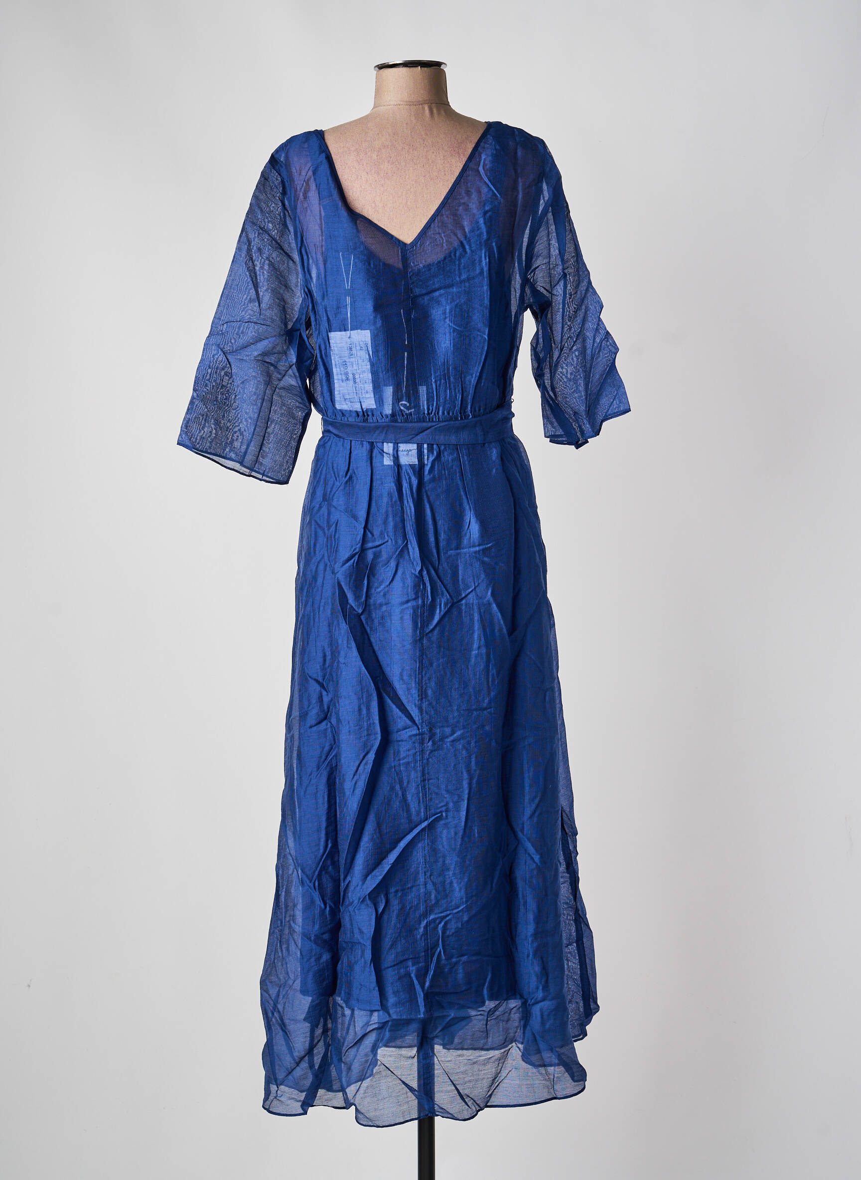 Robe longue manches longues manches longues bleu SHEEGO femme