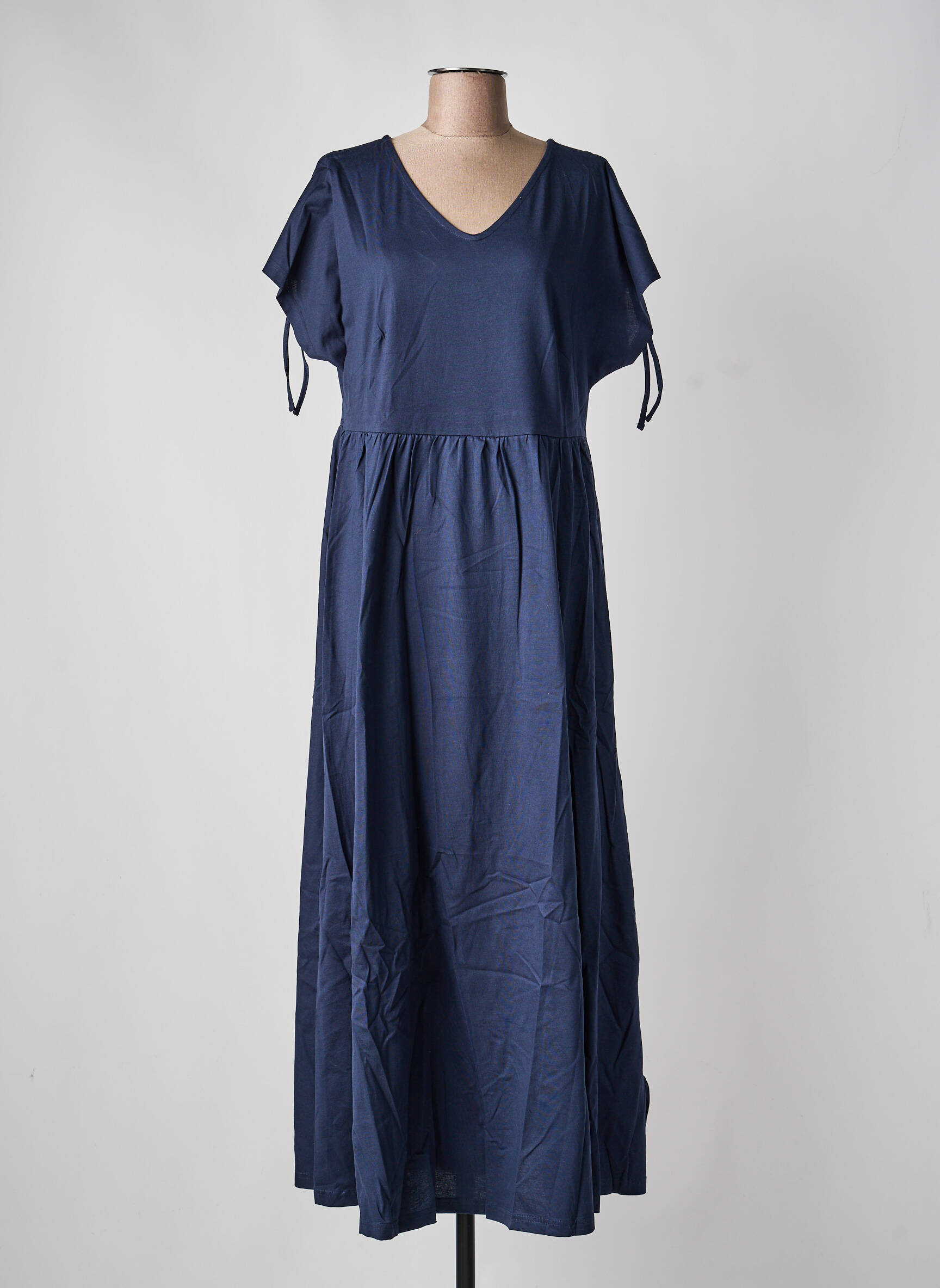 Robe longue manches courtes manches courtes bleu SHEEGO femme