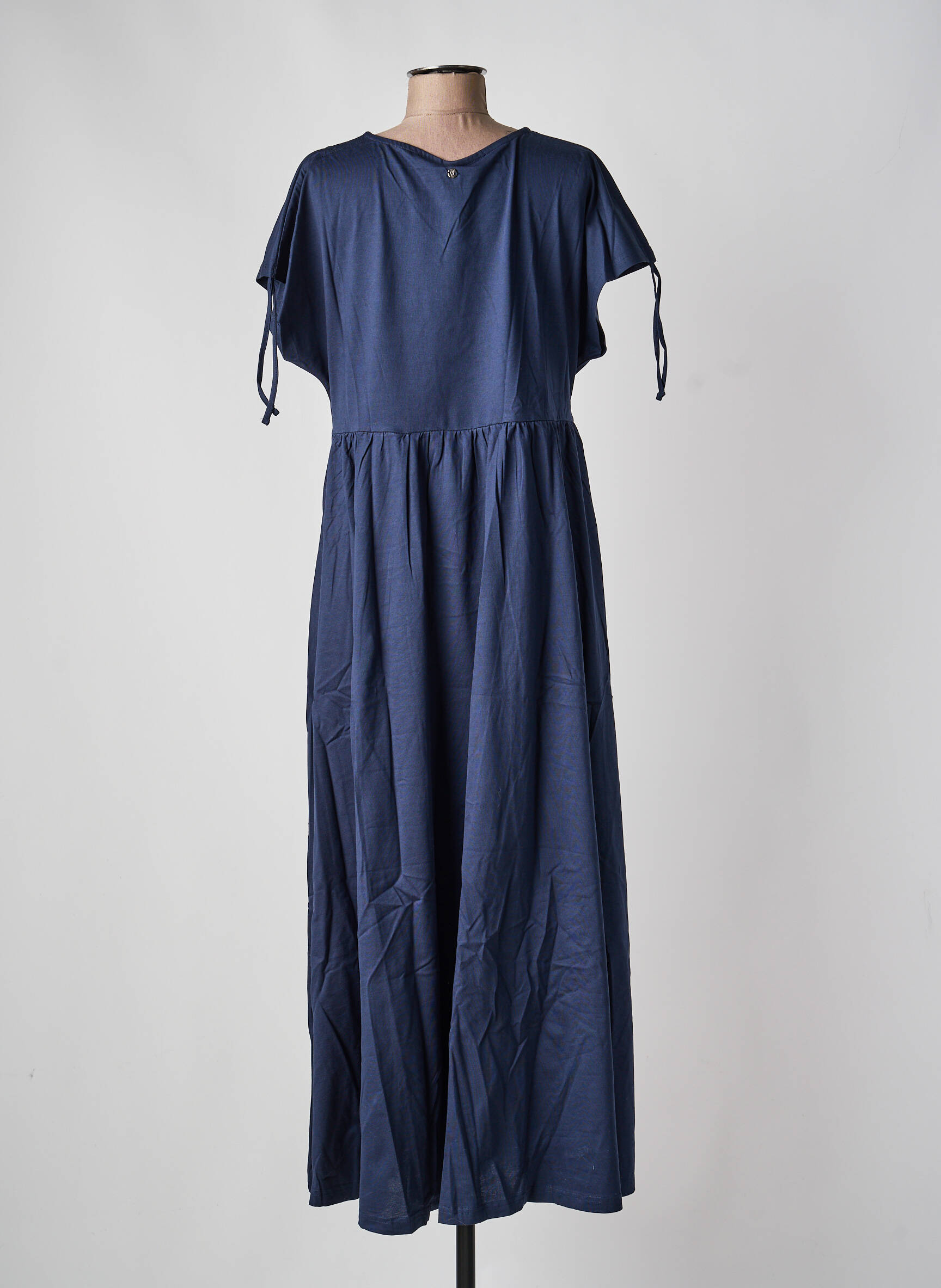 Robe longue manches courtes manches courtes bleu SHEEGO femme