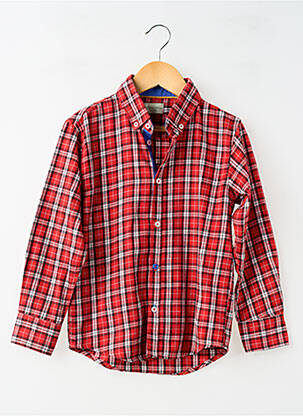 Chemise manches longues imprimé écossais rouge HOPSCOTCH garçon
