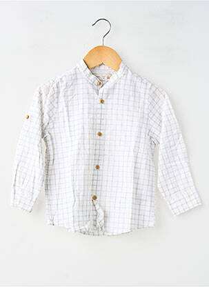 Chemise manches longues tissage popeline blanc ZARA garçon