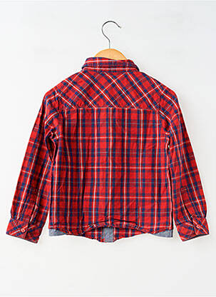 Chemise manches longues tissage popeline rouge SANS MARQUE garçon