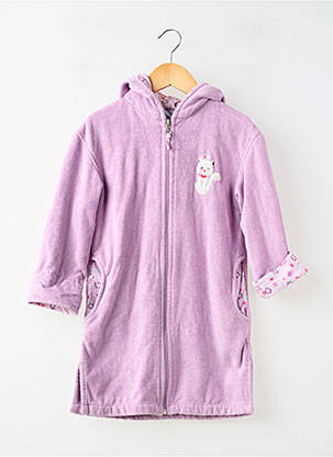 Peignoir violet CARRE BLANC fille