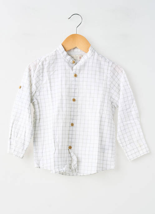 Chemise manches longues tissage popeline blanc ZARA garcon