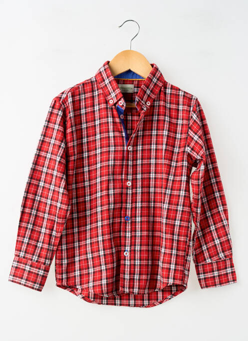 Chemise manches longues imprimé écossais rouge HOPSCOTCH garcon