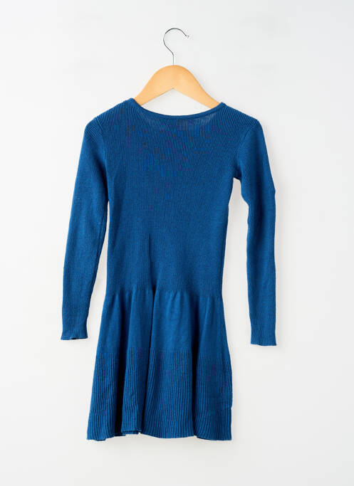 Robe mi-longue col rond manches longues bleu Z fille