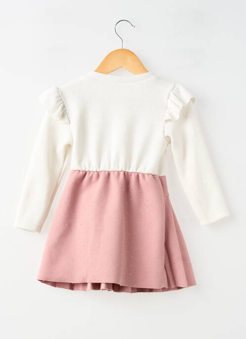 Robe mi-longue col rond manches longues rose !OHO! fille