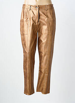 Pantalon droit fermeture zippée sous rabat boutonné taille normale orange PAKO LITTO femme