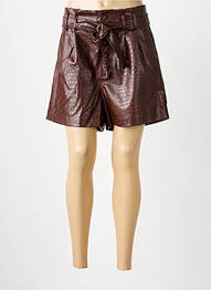 Short tissage simili-cuir taille normale marron MOLLY BRACKEN femme