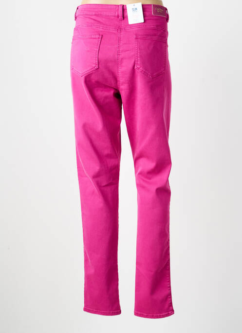 Pantalon slim tissage popeline taille normale rose C'EST BEAU LA VIE femme