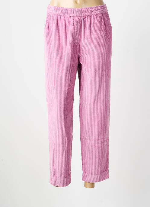 Pantalon droit taille élastique taille normale rose B.YOUNG femme