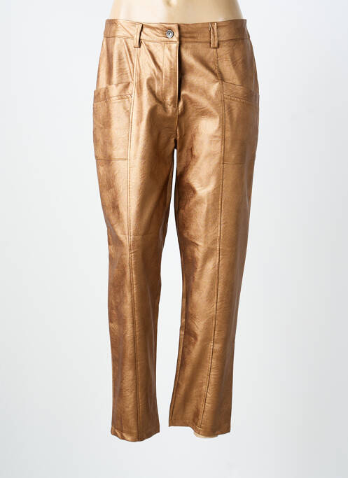 Pantalon droit fermeture zippée sous rabat boutonné taille normale orange PAKO LITTO femme