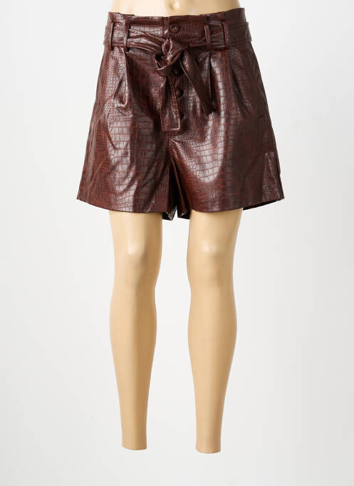 Short tissage simili-cuir taille normale marron MOLLY BRACKEN femme