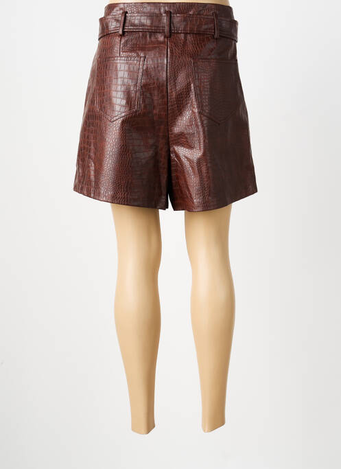 Short tissage simili-cuir taille normale marron MOLLY BRACKEN femme
