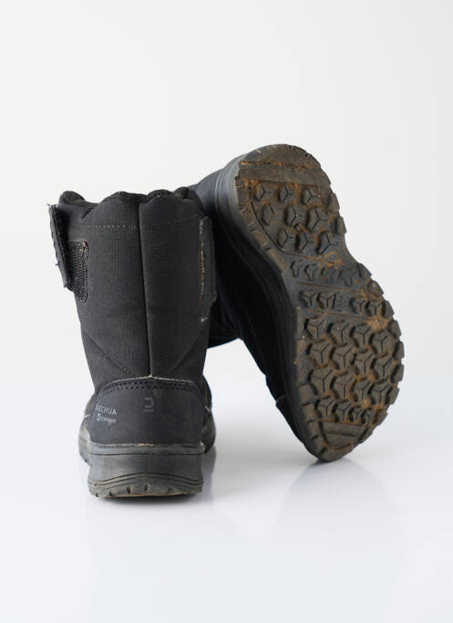 Bottes fermeture scratch talon bas noir QUECHUA garcon