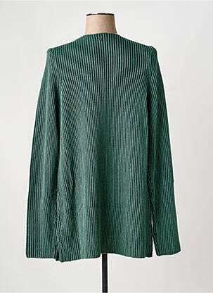 Gilet manches longues maille tricot vert SHEEGO femme