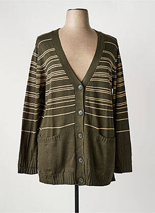 Gilet manches longues fermeture boutonnée sur le devant vert SHEEGO femme