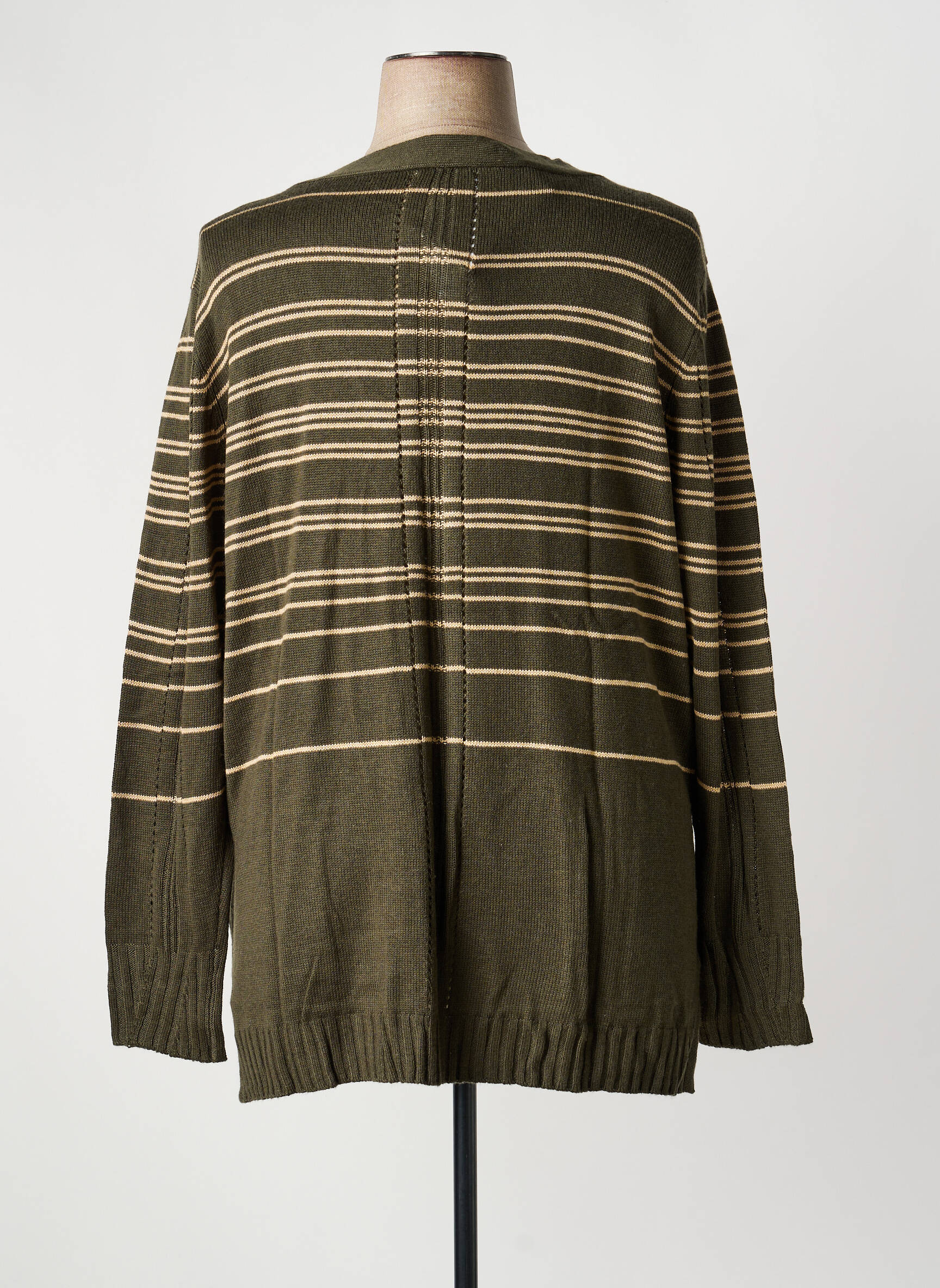 Gilet manches longues fermeture boutonnée sur le devant vert SHEEGO femme
